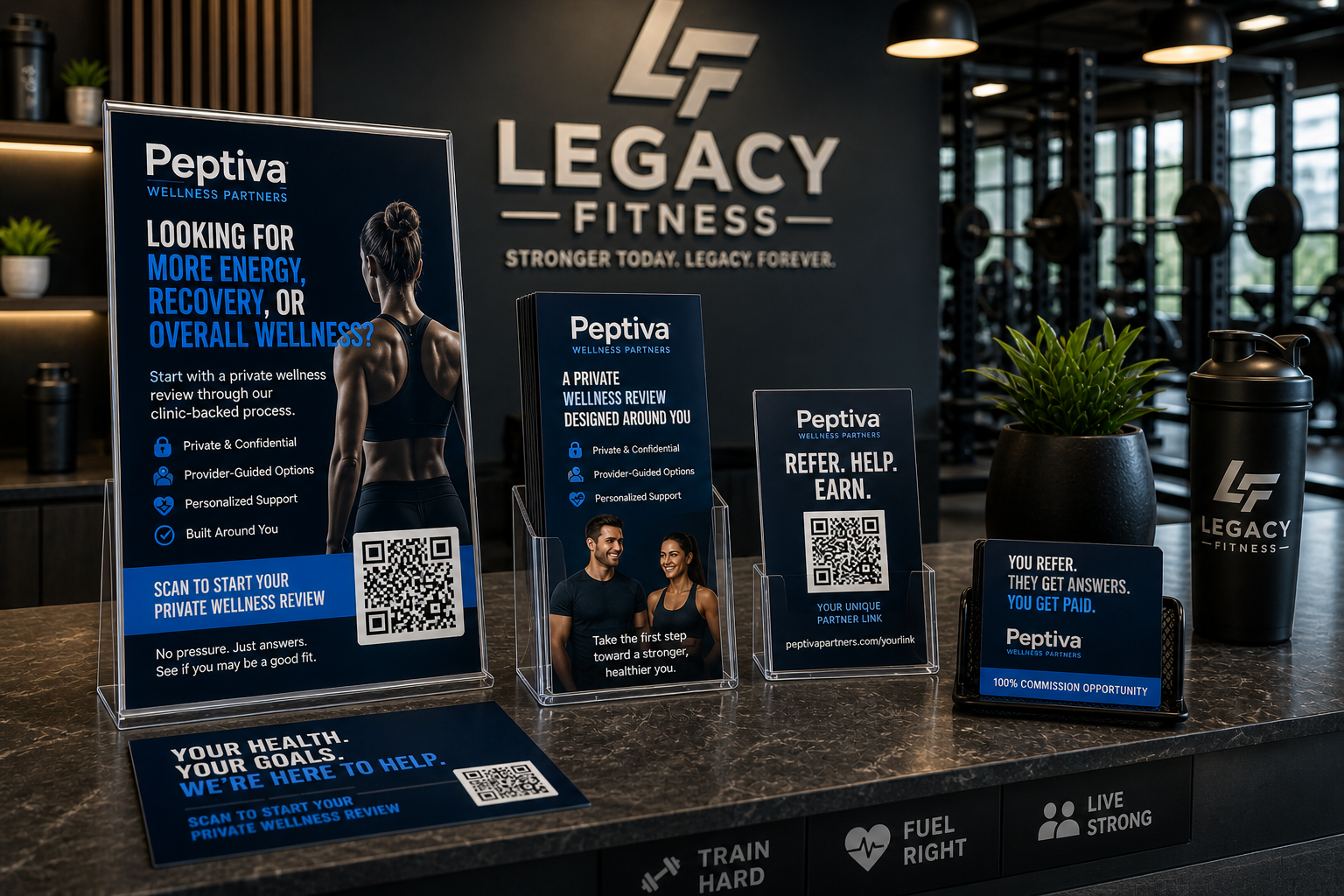 Peptiva Wellness Display Kit Marketing Materials